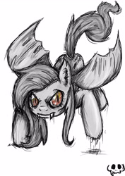 Size: 3508x4961 | Tagged: safe, artist:lauren-campbell, imported from derpibooru, fluttershy, female, flutterbat, solo