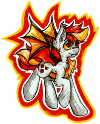 Size: 1027x1277 | Tagged: safe, artist:iroxykun, imported from derpibooru, oc, oc only, oc:candy corn, bat pony, pony, candy, cutie mark, fangs, halloween, male, stallion