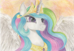 Size: 3413x2357 | Tagged: safe, artist:kei1510, imported from derpibooru, princess celestia, female, solo, traditional art