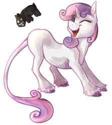 Size: 631x708 | Tagged: safe, artist:thelionmedal, imported from derpibooru, sweetie belle, classical unicorn, female, leonine tail, skippy, skippy the moonrock, solo