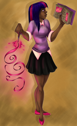 Size: 1280x2110 | Tagged: safe, artist:gyvdh, imported from derpibooru, twilight sparkle, human, dark skin, female, humanized, solo