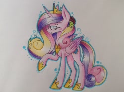 Size: 2054x1535 | Tagged: safe, artist:galaxytwentysix, imported from derpibooru, princess cadance, female, glasses, solo, traditional art