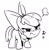 Size: 284x289 | Tagged: dead source, safe, artist:30clock, imported from derpibooru, apple bloom, earth pony, pony, :t, adorabloom, angry, blushing, cute, female, filly, frown, glare, grayscale, monochrome, simple background, solo, unamused