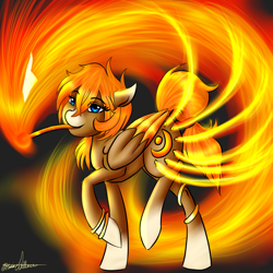 Size: 1000x1000 | Tagged: safe, artist:tardis-pony, imported from derpibooru, oc, oc only, barer, clean, fire, ginger, redhead, snap