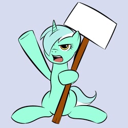 Size: 800x800 | Tagged: safe, imported from derpibooru, lyra heartstrings, pony, unicorn, exploitable meme, lyra's sign meme, meme, protest, sign