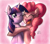 Size: 2872x2550 | Tagged: safe, artist:leadhooves, imported from derpibooru, pinkie pie, twilight sparkle, earth pony, unicorn, cute, diapinkes, female, happy, hug, lesbian, one eye closed, shipping, twiabetes, twinkie