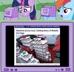 Size: 1126x1096 | Tagged: safe, imported from derpibooru, rainbow dash, twilight sparkle, exploitable meme, meme, nutella, obligatory pony, the worst possible thing, tv meme