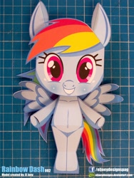 Size: 1476x1968 | Tagged: safe, artist:eljoeydesigns, imported from derpibooru, rainbow dash, belly button, blushing, papercraft