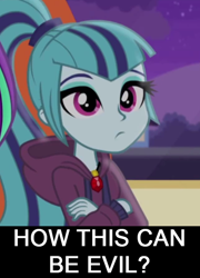 Size: 428x595 | Tagged: safe, edit, edited screencap, imported from derpibooru, screencap, sonata dusk, equestria girls, rainbow rocks, caption, cute, engrish, female, gem, siren gem, solo, sonatabetes, text