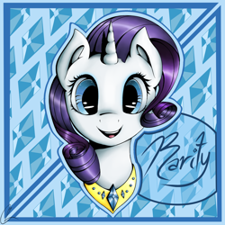 Size: 1024x1024 | Tagged: safe, artist:superjewishgoat, imported from derpibooru, rarity, bust, female, necklace, solo