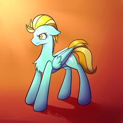 Size: 1024x1024 | Tagged: safe, artist:novabytes, imported from derpibooru, lightning dust, battle stance, female, fierce, floppy ears, simple background, solo