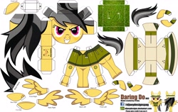 Size: 4012x2539 | Tagged: safe, artist:eljoeydesigns, imported from derpibooru, daring do, blushing, papercraft
