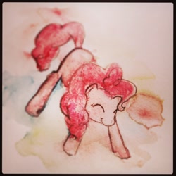 Size: 1024x1024 | Tagged: safe, artist:octaviamus, imported from derpibooru, pinkie pie, female, solo, traditional art, watercolor painting
