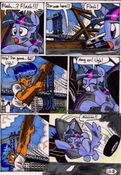 Size: 1354x1972 | Tagged: safe, artist:newyorkx3, imported from derpibooru, flash sentry, twilight sparkle, alicorn, human, pony, comic:twilight and the big city, car, comic, female, mare, mercedes-benz, mercedes-benz w124, toyota, traditional art, twilight sparkle (alicorn)