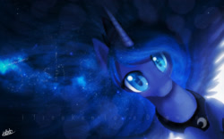 Size: 10560x6541 | Tagged: safe, artist:ifreakenlovedrawing, artist:karneliankallie, imported from derpibooru, princess luna, alicorn, pony, absurd resolution, beautiful, bust, colored pupils, digital art, ethereal mane, female, lightly watermarked, looking at you, mare, signature, solo, spread wings, starry eyes, starry mane, stars, watermark, wingding eyes, wings