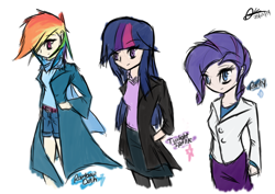 Size: 3508x2480 | Tagged: safe, artist:mrasianhappydude, imported from derpibooru, rainbow dash, rarity, twilight sparkle, human, humanized