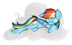 Size: 1024x651 | Tagged: safe, artist:novabytes, imported from derpibooru, rainbow dash, cloud, female, solo