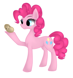 Size: 1024x1086 | Tagged: safe, artist:novabytes, imported from derpibooru, pinkie pie, potato, simple background, solo, white background