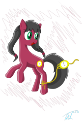 Size: 1024x1536 | Tagged: safe, artist:yukiko-snowflake, imported from derpibooru, oc, oc only, oc:macdolia, earth pony, pony, pigtails, pocket watch, solo