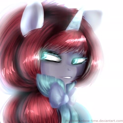 Size: 2048x2048 | Tagged: safe, artist:yukomaussi, imported from derpibooru, oc, oc only, oc:coloretta, pony, unicorn, bow, solo