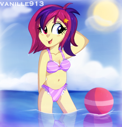 Size: 1280x1331 | Tagged: safe, artist:spookyle, imported from derpibooru, oc, oc only, oc:stardancer, equestria girls, belly button, bikini, cleavage, female, humanized, solo, swimsuit