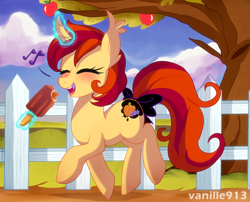 Size: 1280x1034 | Tagged: safe, imported from derpibooru, oc, oc only, pony, unicorn, ice cream, magic, solo, summer