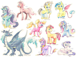 Size: 1000x752 | Tagged: safe, artist:taritoons, imported from derpibooru, oc, oc only, alicorn, classical unicorn, hybrid, pony, alicorn oc, blank flank, interspecies offspring, leonine tail, magical lesbian spawn, offspring, parent:big macintosh, parent:cheerilee, parent:discord, parent:doctor whooves, parent:fleur-de-lis, parent:fluttershy, parent:good king sombra, parent:king sombra, parent:oc:randy, parent:oc:steve, parent:pinkie pie, parent:princess cadance, parent:princess celestia, parent:queen chrysalis, parent:rarity, parent:shining armor, parent:spike, parent:twilight sparkle, parents:celestibra, parents:cheerimac, parents:chryspike, parents:discoshy, parents:doctwi, parents:flutterpie, parents:rarilight, parents:shiningcadance