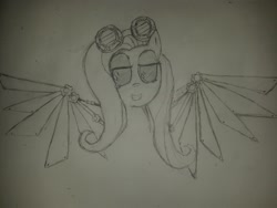 Size: 2560x1920 | Tagged: safe, imported from derpibooru, fluttershy, female, sketch, solo, steampunk, traditional art