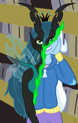 Size: 1236x1936 | Tagged: safe, artist:oneovertwo, imported from derpibooru, queen chrysalis, trixie, equestria girls