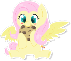 Size: 852x728 | Tagged: safe, artist:mochi--pon, imported from derpibooru, fluttershy, cookie, cute, female, filly, shyabetes, simple background, solo, transparent background