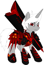 Size: 6000x8868 | Tagged: safe, artist:mactavish1996, artist:salemcat, imported from derpibooru, oc, oc only, oc:soul taker, absurd resolution, armor, simple background, solo, transparent background, vector, weapon