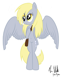 Size: 799x1000 | Tagged: safe, artist:risaxrisa, imported from derpibooru, derpy hooves, semi-anthro, belly button, bubble, female, mailbag, simple background, solo, transparent background