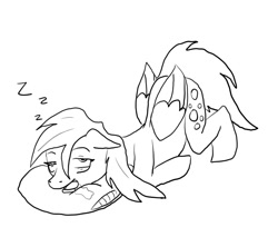 Size: 900x800 | Tagged: safe, artist:emerl-lad12, imported from derpibooru, derpy hooves, pegasus, pony, female, mare, monochrome, sleeping, solo