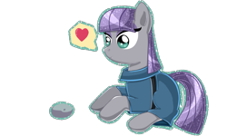 Size: 1000x600 | Tagged: safe, artist:nunitko, imported from derpibooru, boulder (pet), maud pie, boulder (g4), female, heart, solo