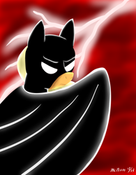 Size: 2415x3089 | Tagged: safe, artist:mcnum, imported from derpibooru, applejack, batman, batmare, female, lightning, solo