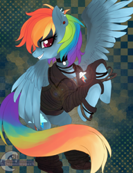 Size: 1024x1335 | Tagged: safe, artist:xxmoondropsxx, imported from derpibooru, rainbow dash, clothes, female, solo