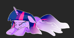 Size: 773x405 | Tagged: safe, artist:kaji-tanii, imported from derpibooru, twilight sparkle, alicorn, pony, crying, female, mare, sad, simple background, solo, twilight sparkle (alicorn)