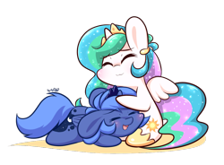 Size: 1024x753 | Tagged: safe, artist:dsp2003, imported from derpibooru, princess celestia, princess luna, pony, :3, bipedal, blushing, chibi, cute, cutelestia, daaaaaaaaaaaw, dsp2003 is trying to murder us, eyes closed, filly, floppy ears, happy, hnnng, hug, lunabetes, open mouth, prone, s1 luna, simple background, sitting, smiling, spread wings, style emulation, transparent background, woona