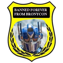 Size: 600x600 | Tagged: source needed, safe, imported from derpibooru, bronycon, banned, community related, no pony, optimus prime, photobomber prime, transformers