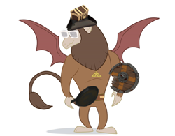 Size: 646x504 | Tagged: artist needed, safe, imported from derpibooru, scorpan, gargoyle, demoman, demopan, male, meme, pun, scorpan's necklace, solo, team fortress 2, visual pun