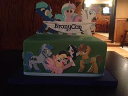 Size: 1024x768 | Tagged: safe, imported from derpibooru, oc, oc only, bronycon, 2014, cake, charm city cakes, convention, custom, customized toy, food, food art, irl, old banner, photo
