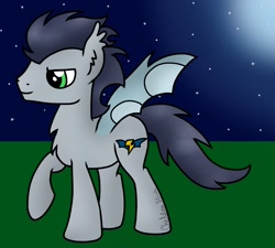 Size: 1710x1536 | Tagged: safe, imported from derpibooru, soarin', bat pony, pony, male, race swap, raised hoof, solo