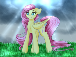 Size: 1024x768 | Tagged: safe, artist:sugarberry, imported from derpibooru, fluttershy, female, floppy ears, solo