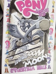 Size: 639x852 | Tagged: safe, artist:andypriceart, idw, imported from derpibooru, applejack, fluttershy, pinkie pie, princess luna, rainbow dash, rarity, equestria girls, angry, boxing, boxing gloves, boxing ring, commission, cover, eqg promo pose set, female, gritted teeth, solo, the honeymooners, traditional art