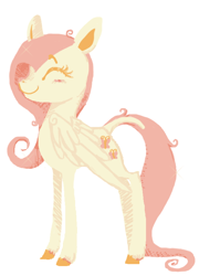 Size: 582x810 | Tagged: safe, artist:lemonsinasoup, imported from derpibooru, fluttershy, eyes closed, female, limited palette, simple background, smiling, solo