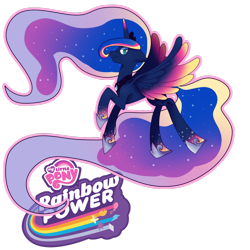 Size: 1024x1024 | Tagged: safe, artist:kmwolf, imported from derpibooru, princess luna, female, rainbow power, solo