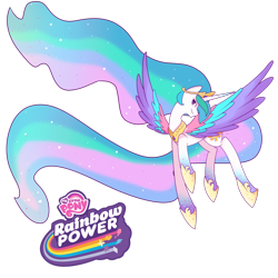 Size: 1024x1024 | Tagged: safe, artist:kmwolf, imported from derpibooru, princess celestia, female, rainbow power, solo