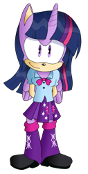 Size: 636x1255 | Tagged: dead source, safe, artist:atomiclance, imported from derpibooru, twilight sparkle, anthro, plantigrade anthro, equestria girls, clothes, crossover, equestria girls outfit, female, simple background, solo, sonic the hedgehog (series), sonicified, style emulation, transparent background