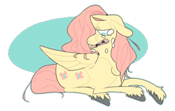 Size: 630x400 | Tagged: safe, artist:sludgge, imported from derpibooru, fluttershy, crying, female, floppy ears, hair over one eye, lying, sad, solo