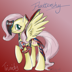 Size: 1024x1024 | Tagged: safe, artist:minty-red, imported from derpibooru, fluttershy, crossover, female, solo, trinity, warframe